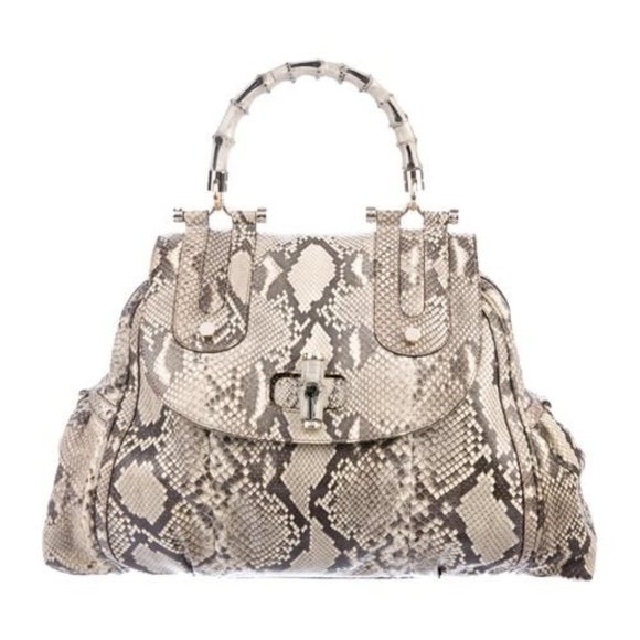 Gorgeous Authentic GUCCI Python Bamboo Bag with sh - Picture 1 of 5